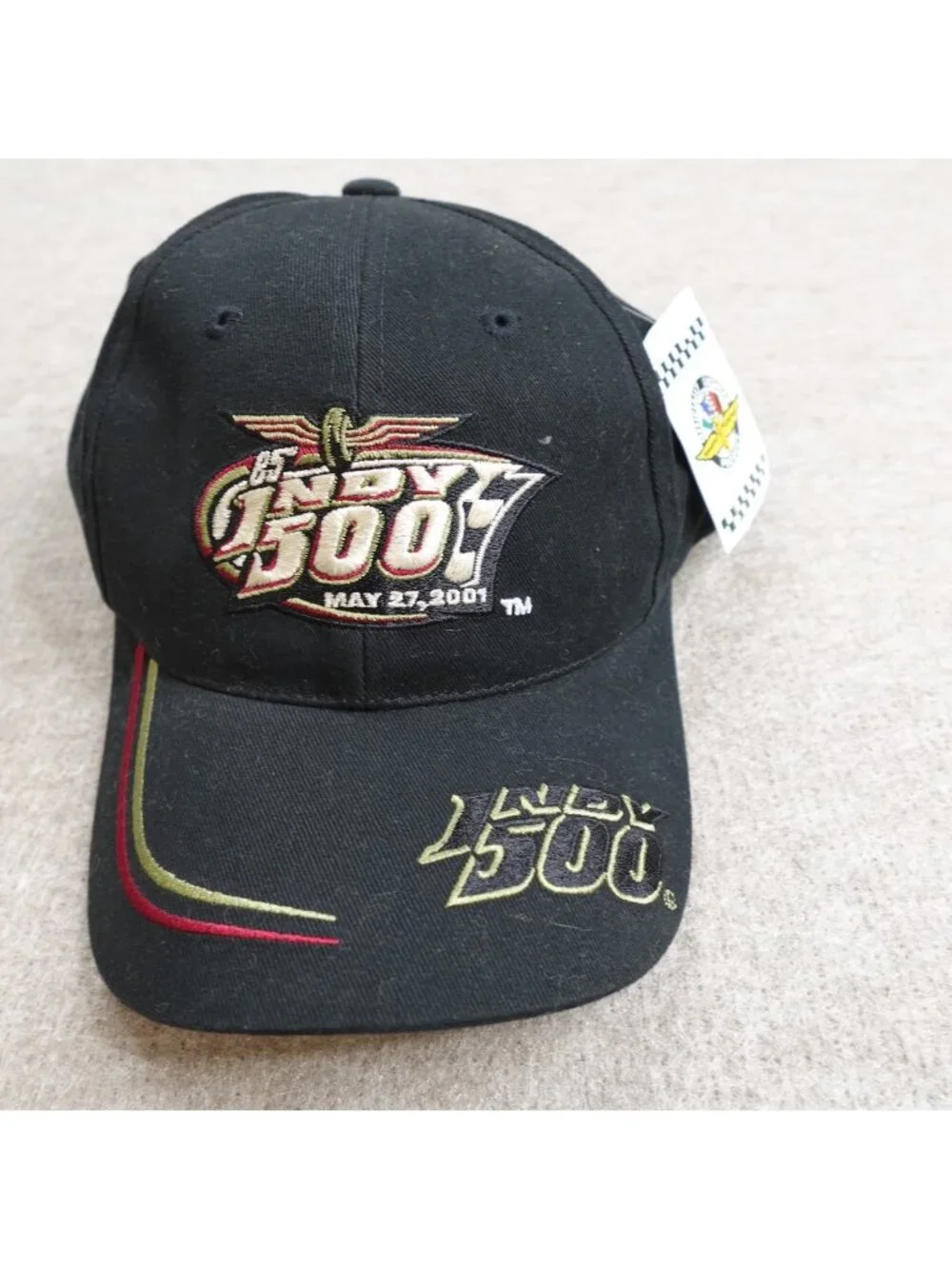 Indy 500 Hat Black Embroidered 2001 Old Stock NEW Vintage